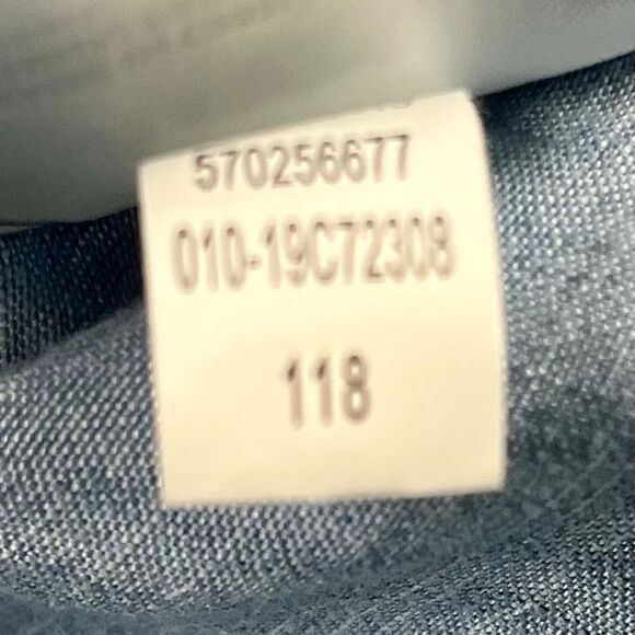 Chico's Blue Denim-Style Long Sleeve Tunic Grommet Collar 4 20/22 - Picture 11 of 12